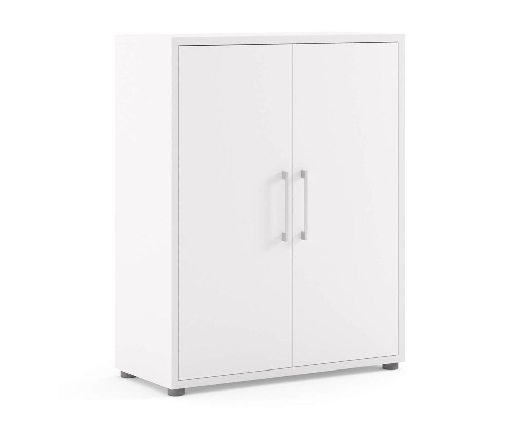FTG Prima White 2 Door Bookcase with 2 Shelves