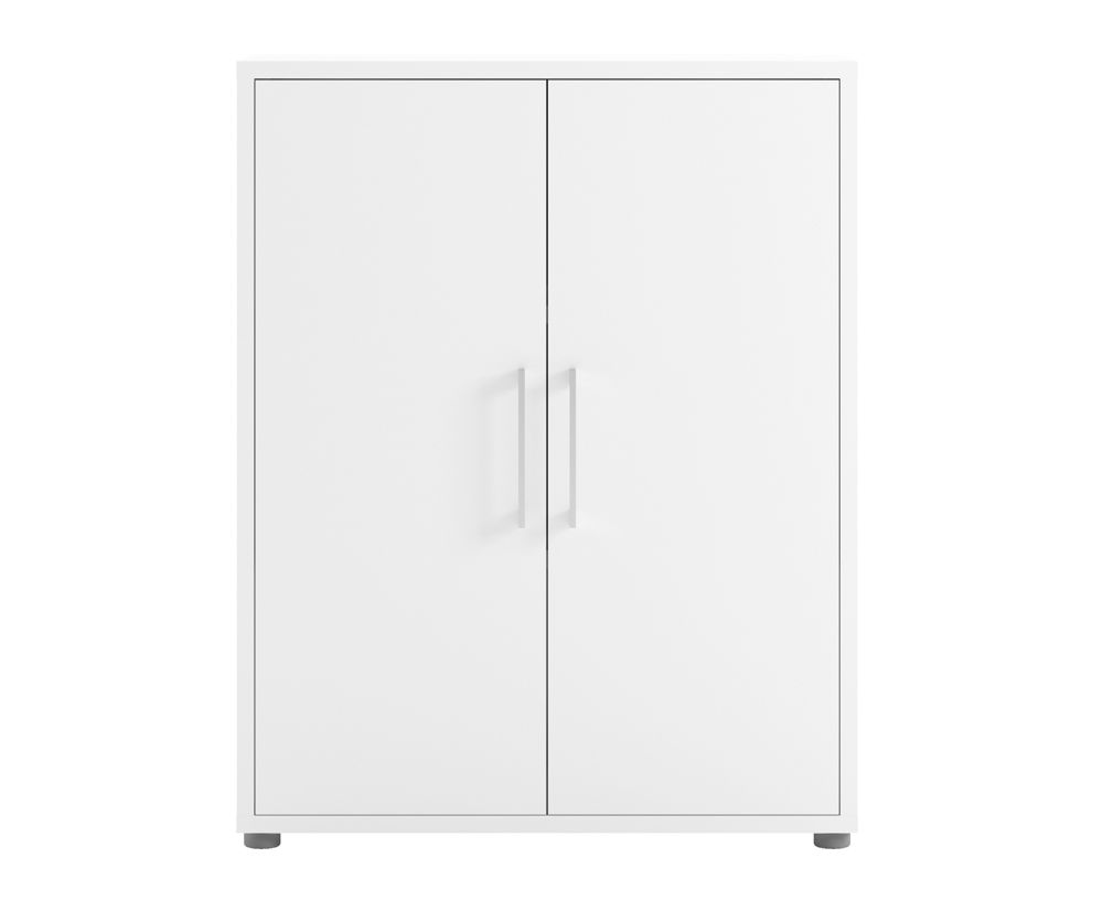 FTG Prima White 2 Door Bookcase with 2 Shelves