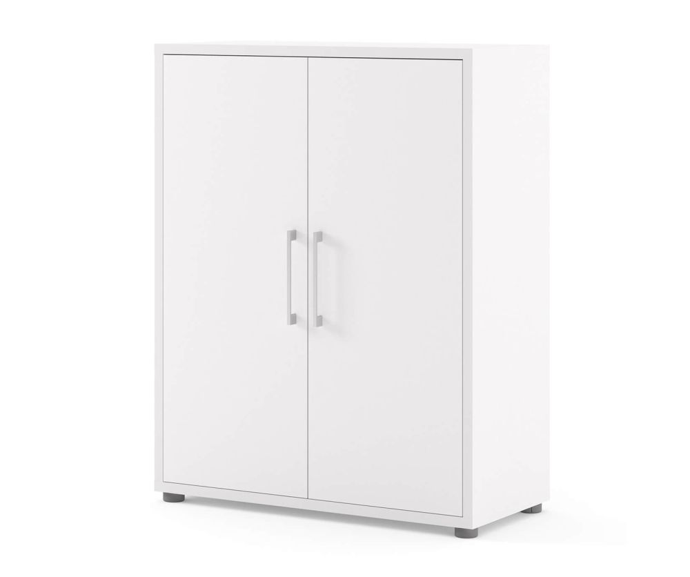 FTG Prima White 2 Door Bookcase with 2 Shelves