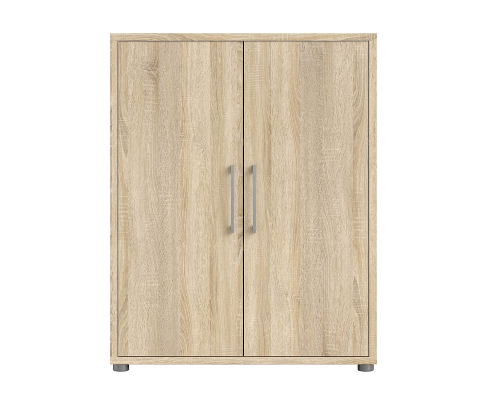 FTG Prima Oak 2 Door Bookcase with 2 Shelves