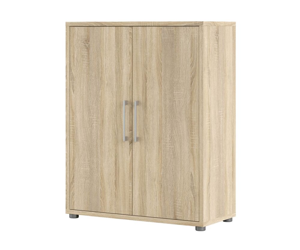 FTG Prima Oak 2 Door Bookcase with 2 Shelves