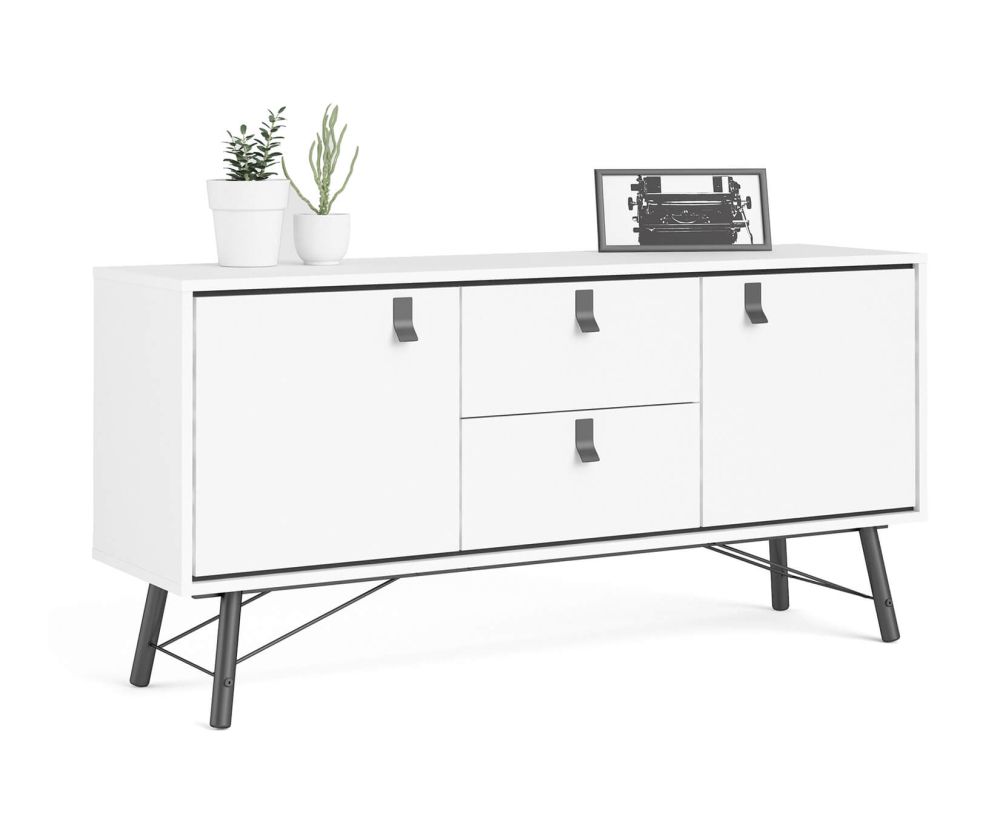 FTG Ry Matt White 2 Door 2 Drawer Sideboard