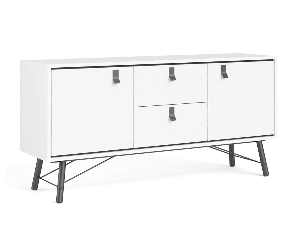 FTG Ry Matt White 2 Door 2 Drawer Sideboard