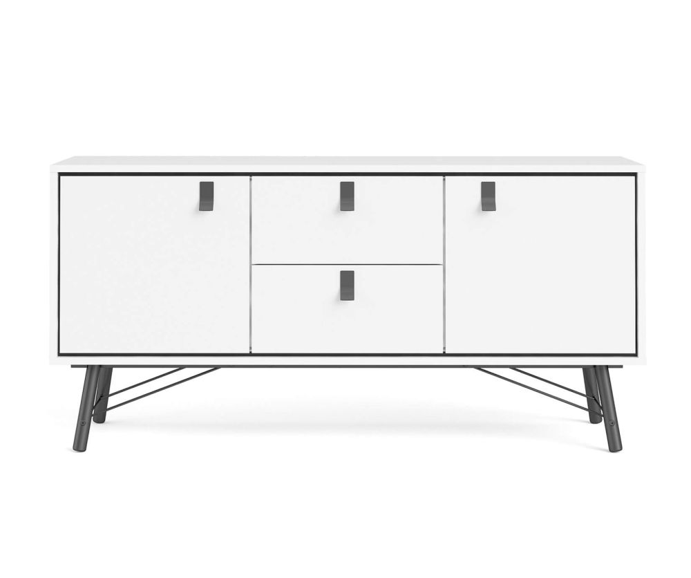 FTG Ry Matt White 2 Door 2 Drawer Sideboard