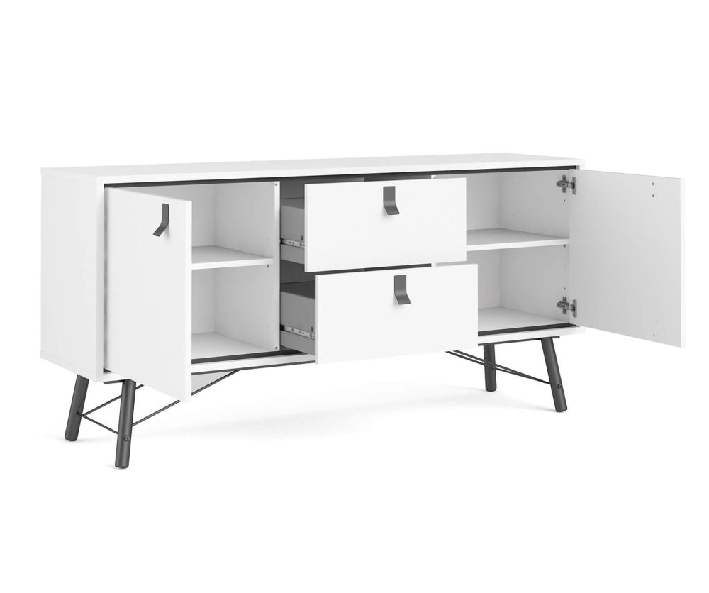 FTG Ry Matt White 2 Door 2 Drawer Sideboard