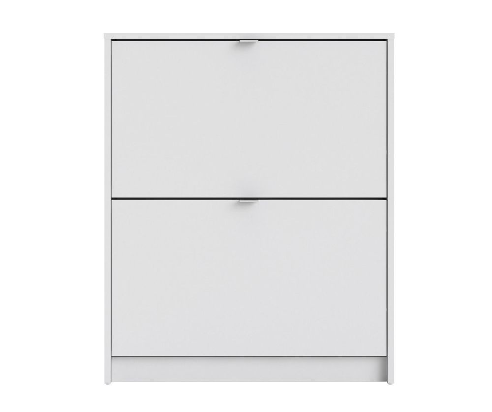 FTG Shoes White Shoe Cabinet W. 2 Tilting Door and 1 Layer