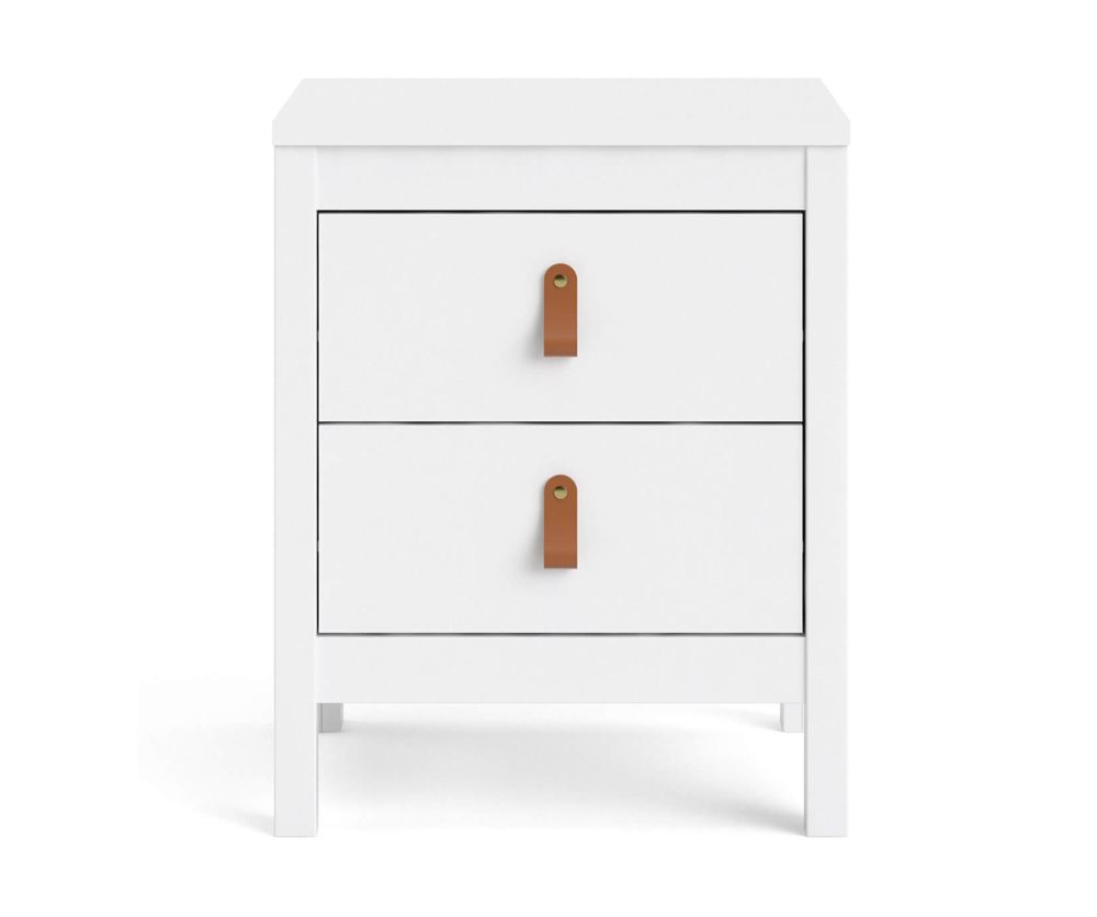 FTG Barcelona White 2 Drawer Bedside Table