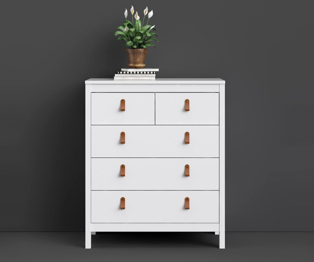FTG Barcelona White 3 + 2 Drawer Chest