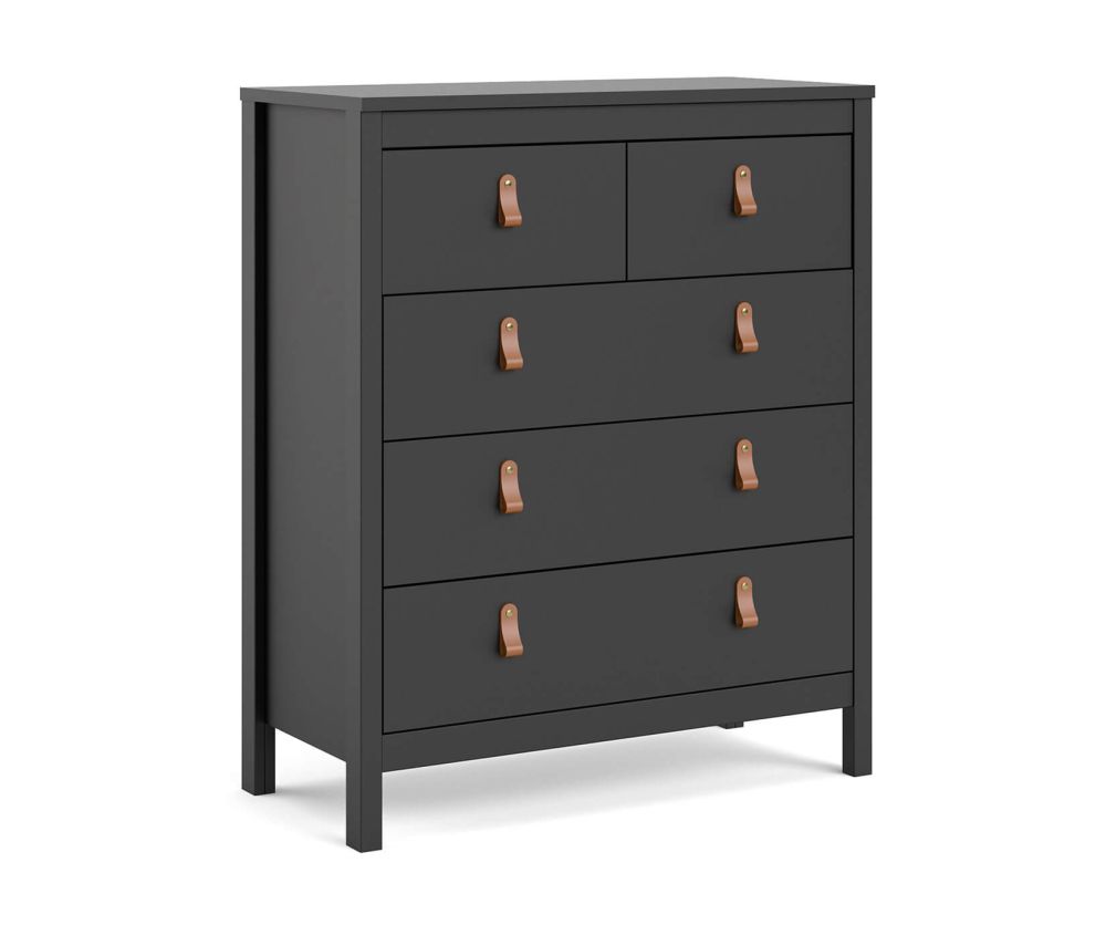 FTG Barcelona Matt Black 3 + 2 Drawer Chest