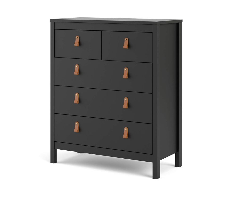 FTG Barcelona Matt Black 3 + 2 Drawer Chest