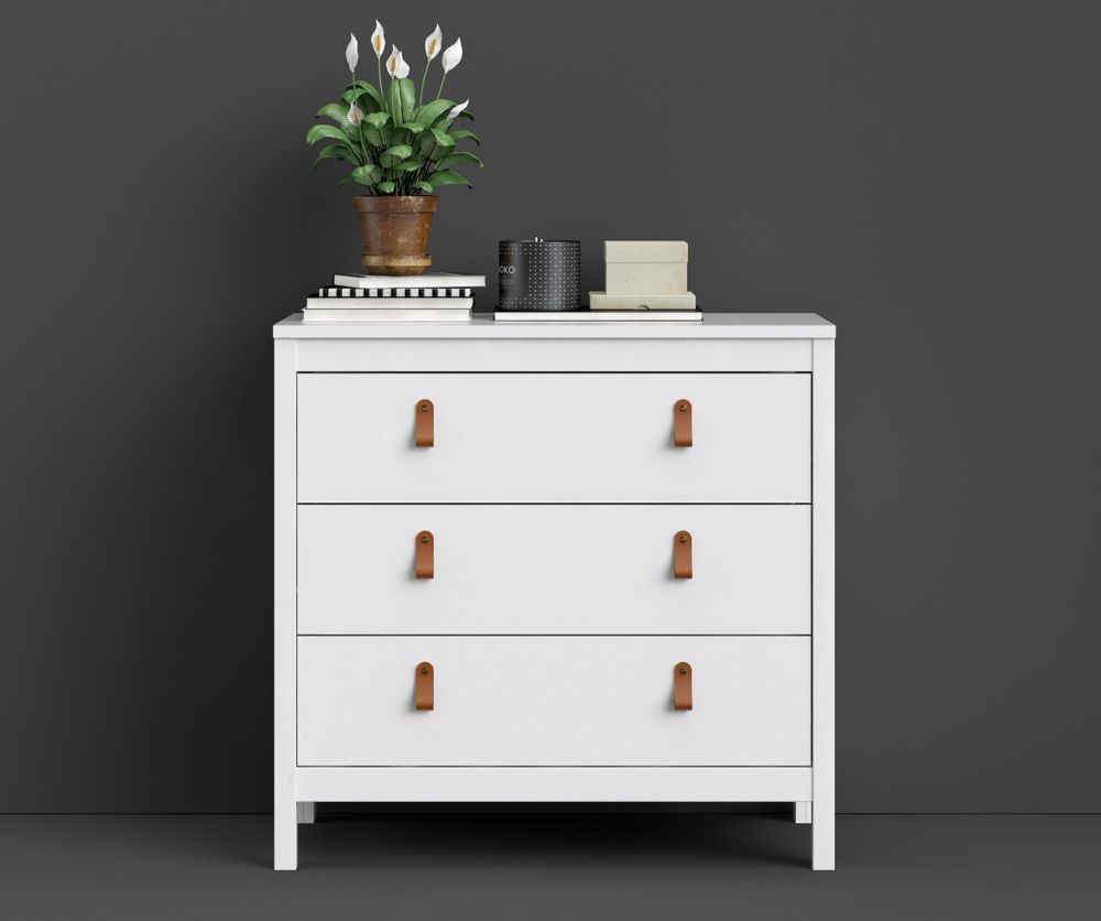 FTG Barcelona White 3 Drawer Chest