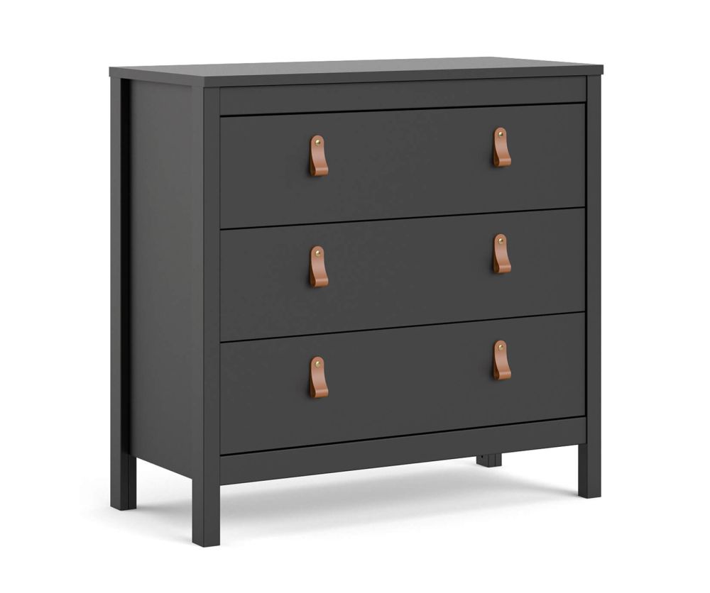 FTG Barcelona Matt Black 3 Drawer Chest