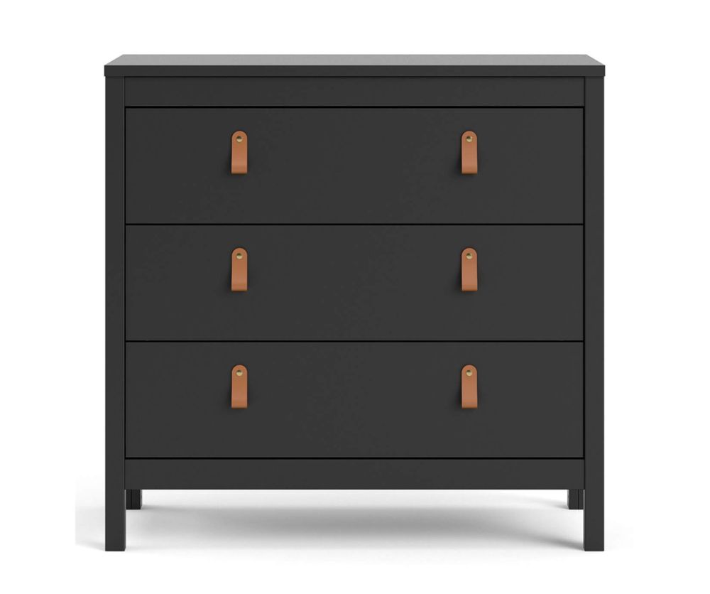FTG Barcelona Matt Black 3 Drawer Chest