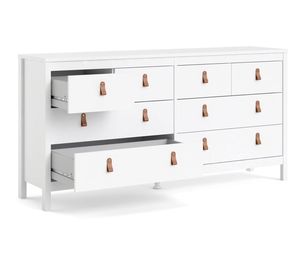 FTG Barcelona White 4 + 4 Drawer Double Dresser