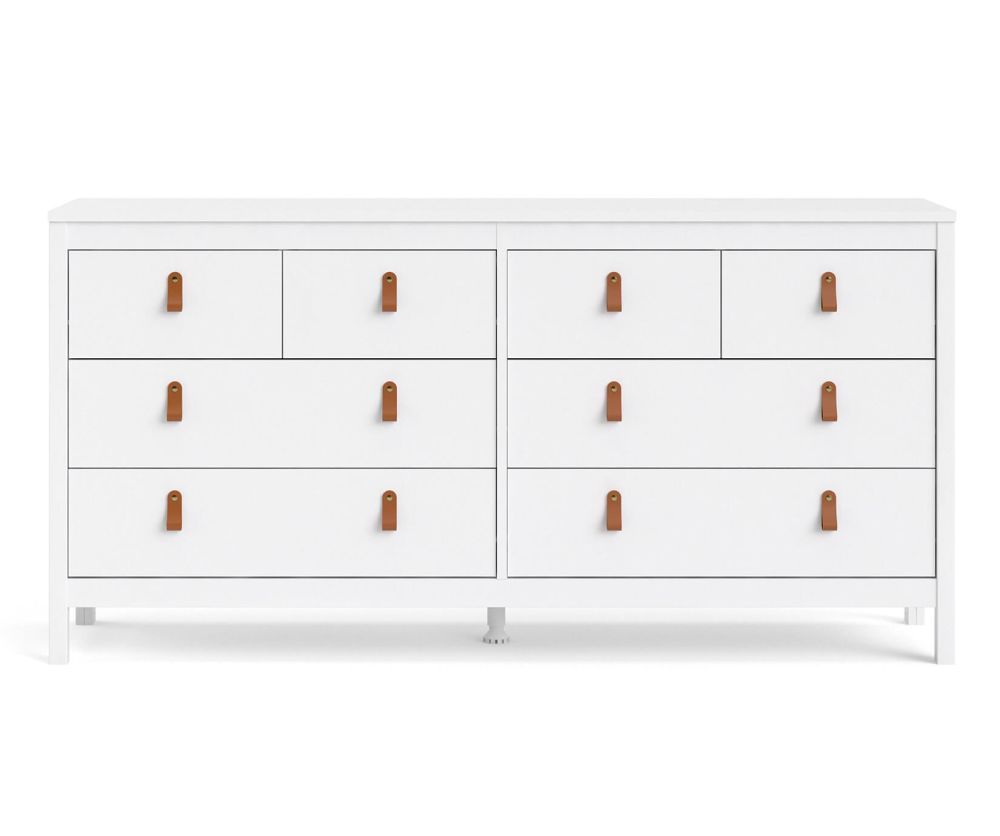 FTG Barcelona White 4 + 4 Drawer Double Dresser