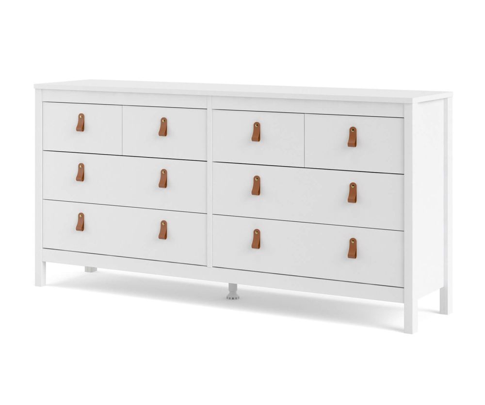 FTG Barcelona White 4 + 4 Drawer Double Dresser