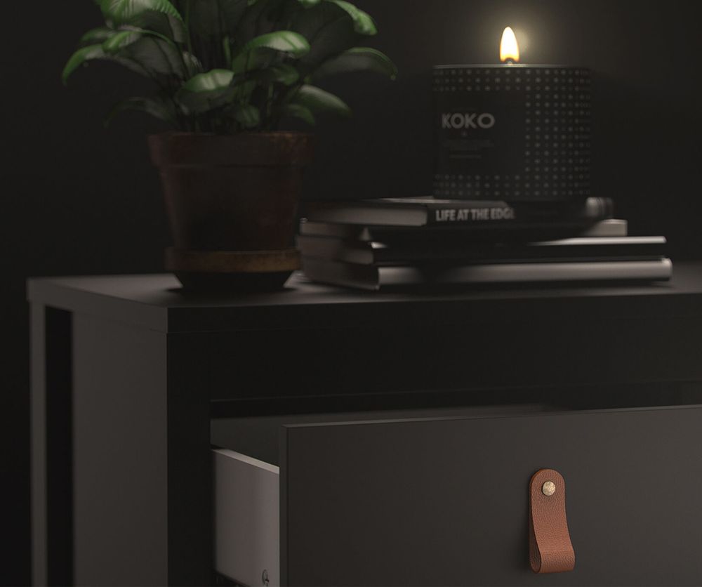 FTG Barcelona Matt Black 4 + 4 Drawer Double Dresser