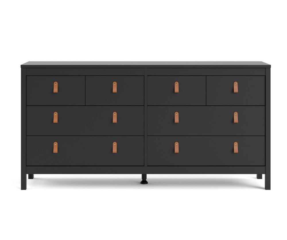 FTG Barcelona Matt Black 4 + 4 Drawer Double Dresser