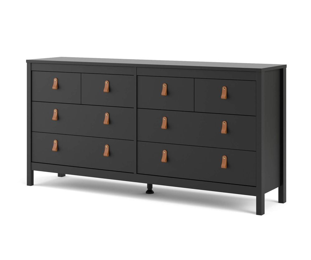 FTG Barcelona Matt Black 4 + 4 Drawer Double Dresser