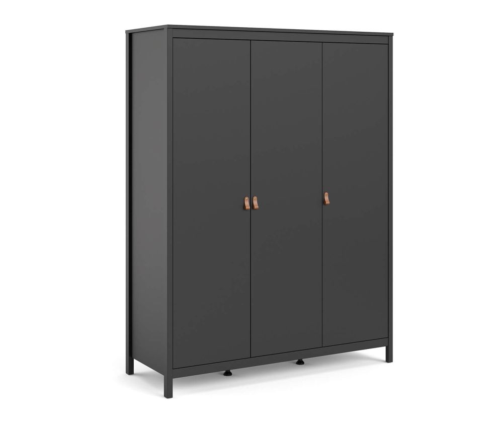 FTG Barcelona Matt Black 3 Door Wardrobe