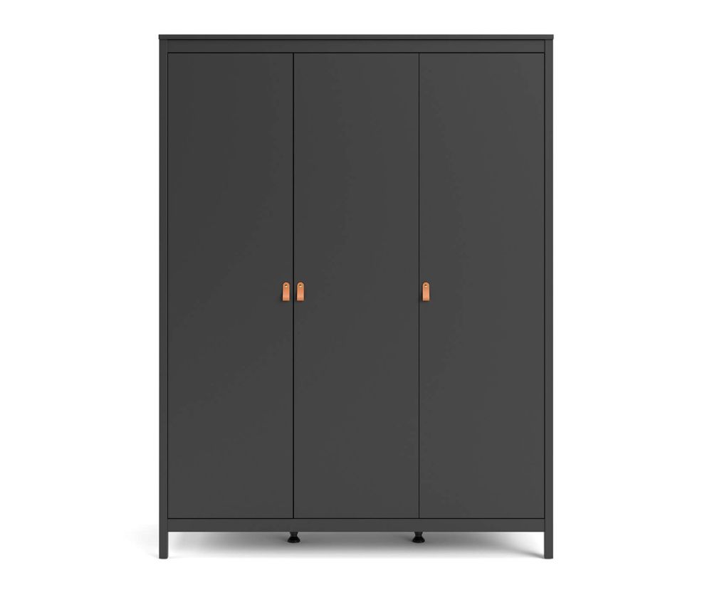 FTG Barcelona Matt Black 3 Door Wardrobe