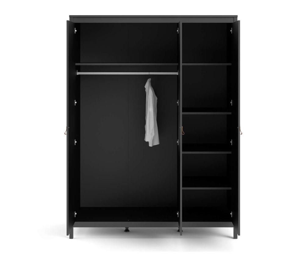 FTG Barcelona Matt Black 3 Door Wardrobe