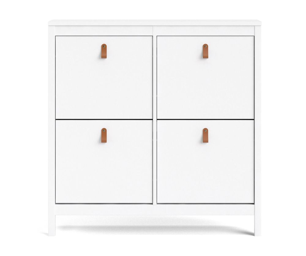 FTG Barcelona White 4 compartments Shoe Cabinet