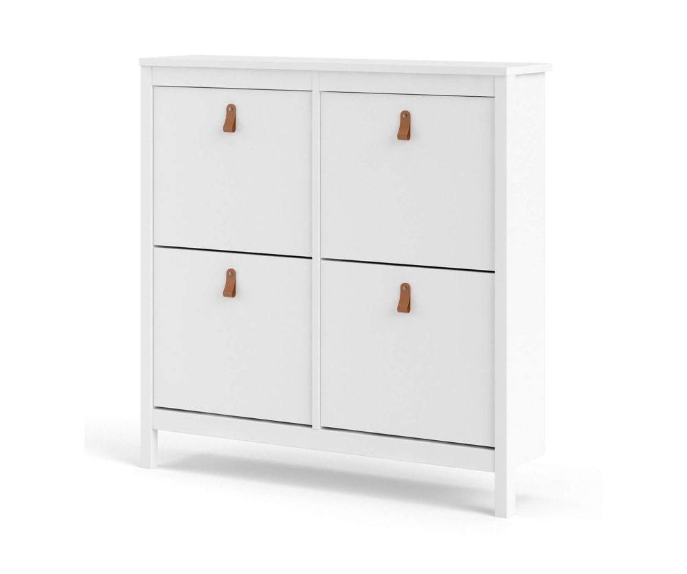 FTG Barcelona White 4 compartments Shoe Cabinet