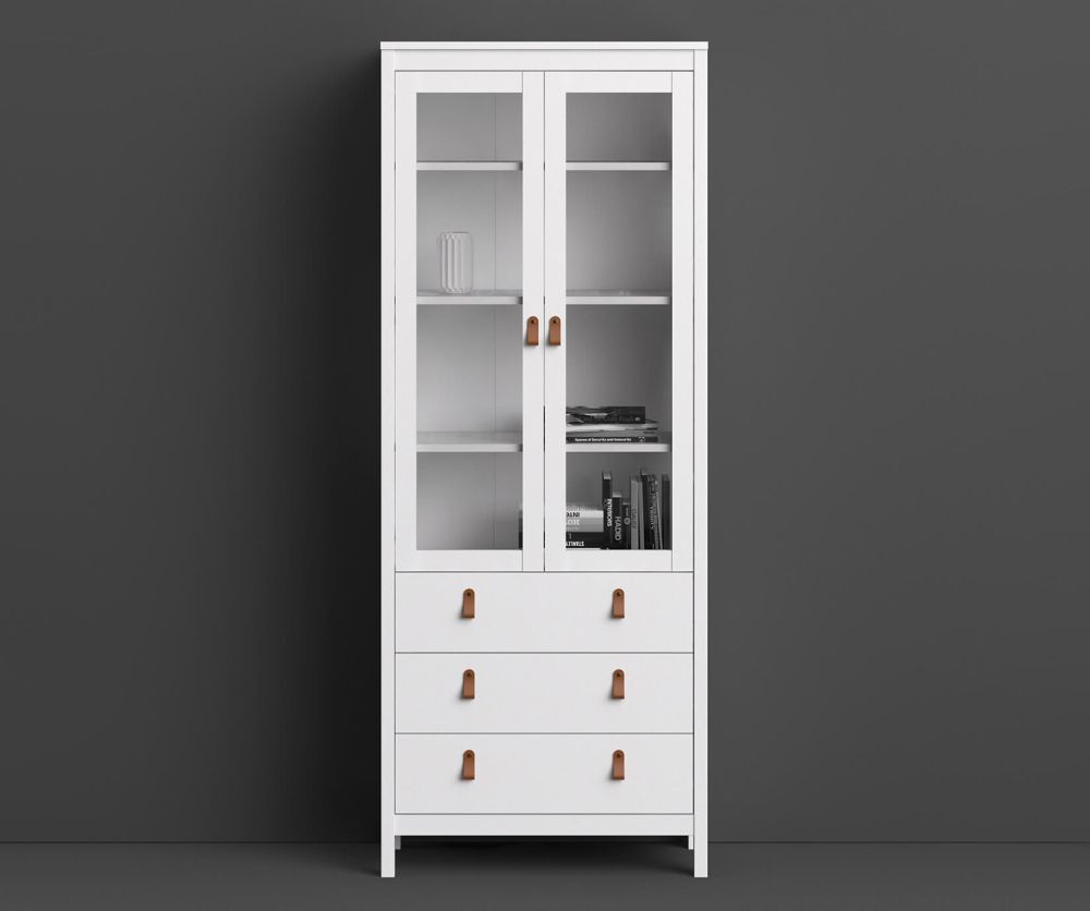 FTG Barcelona White 2 Door 3 Drawer China Cabinet