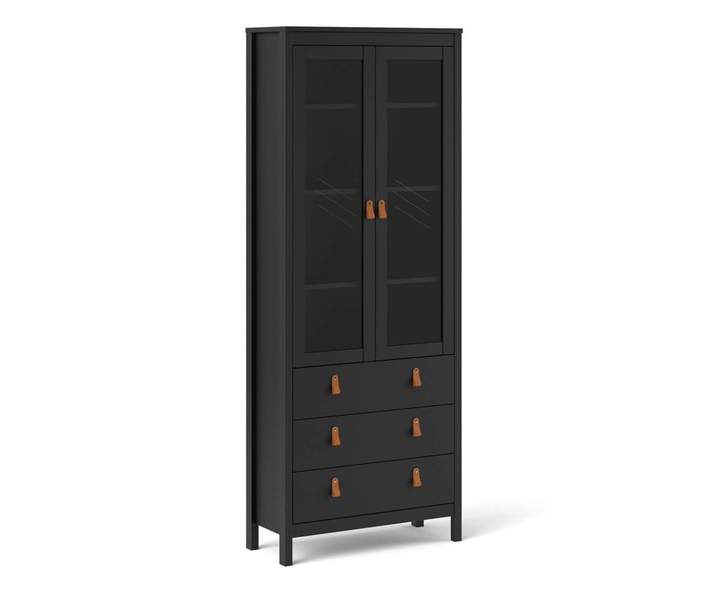 FTG Barcelona Matt Black 2 Door 3 Drawer China Cabinet