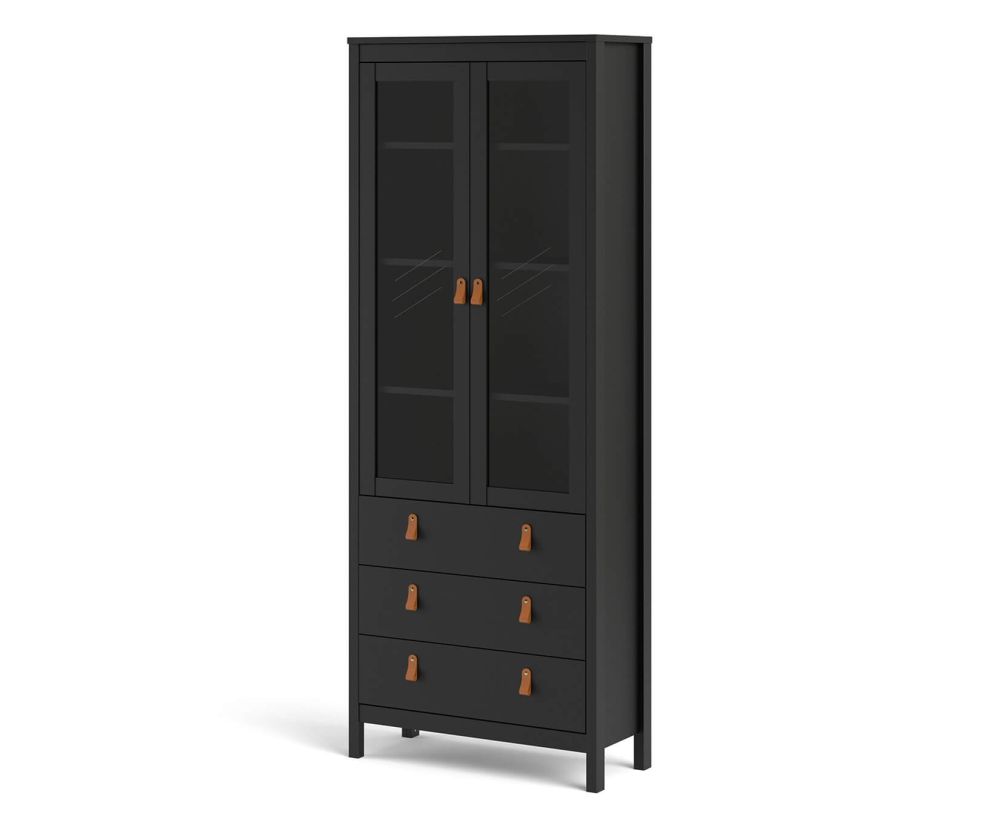 FTG Barcelona Matt Black 2 Door 3 Drawer China Cabinet