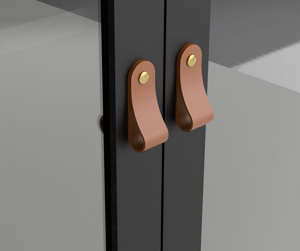 FTG Barcelona Matt Black 2 Door 3 Drawer China Cabinet