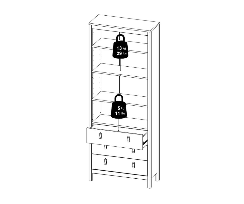 FTG Barcelona Matt Black 2 Door 3 Drawer China Cabinet