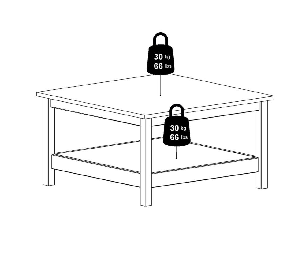 FTG Barcelona White Coffee Table