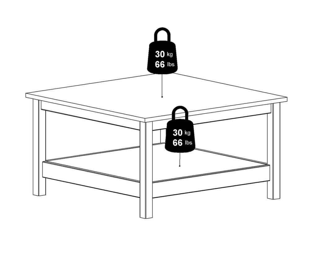 FTG Barcelona Matt Black Coffee Table