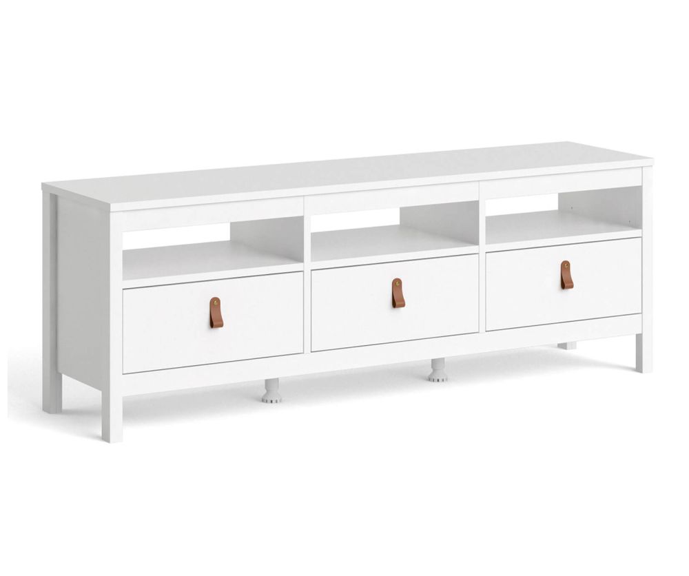 FTG Barcelona White 3 Drawer TV Unit
