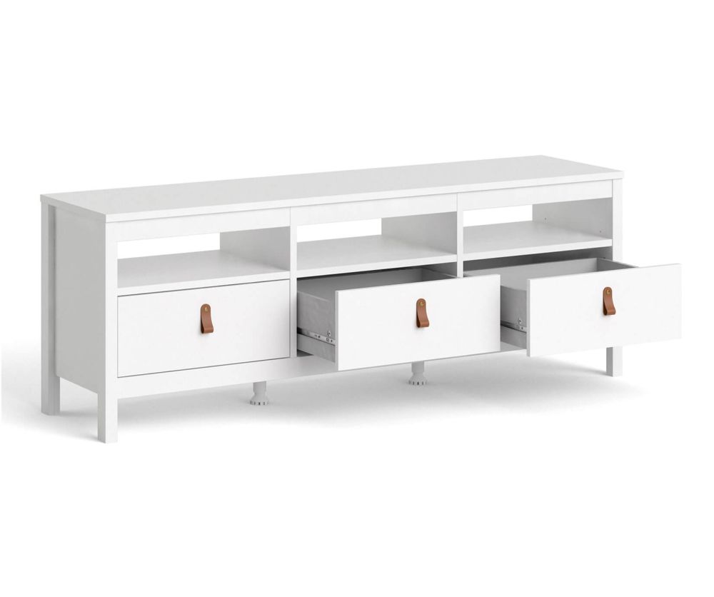 FTG Barcelona White 3 Drawer TV Unit