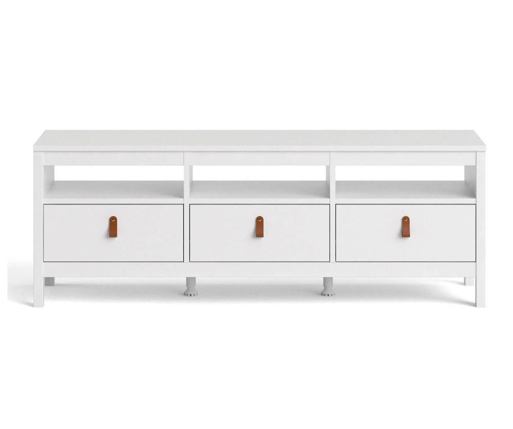 FTG Barcelona White 3 Drawer TV Unit