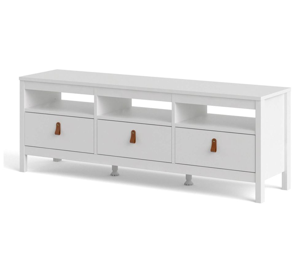 FTG Barcelona White 3 Drawer TV Unit