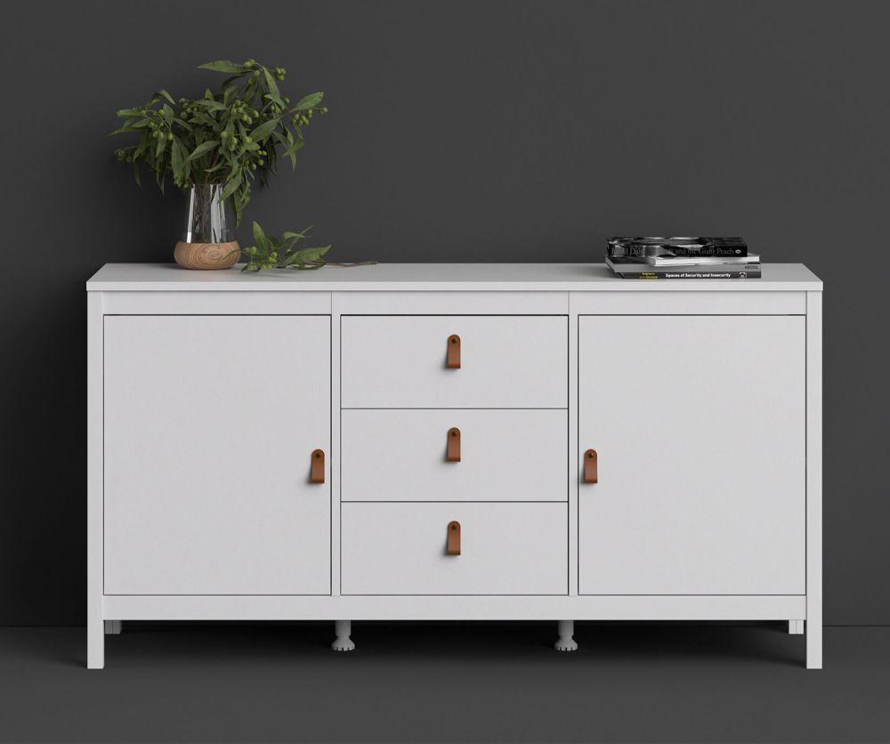 FTG Barcelona White 2 Door 3 Drawer Sideboard