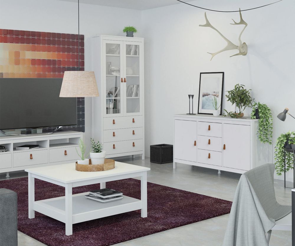 FTG Barcelona White 2 Door 3 Drawer Sideboard