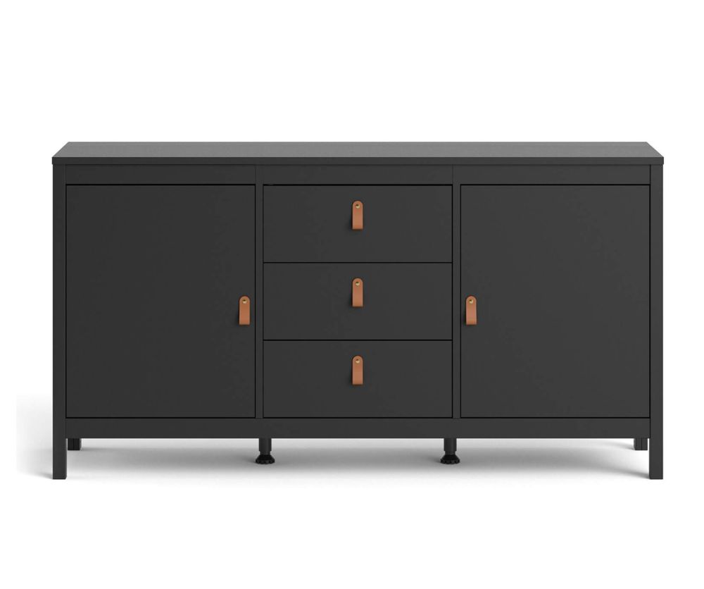 FTG Barcelona Matt Black 2 Door 3 Drawer Sideboard