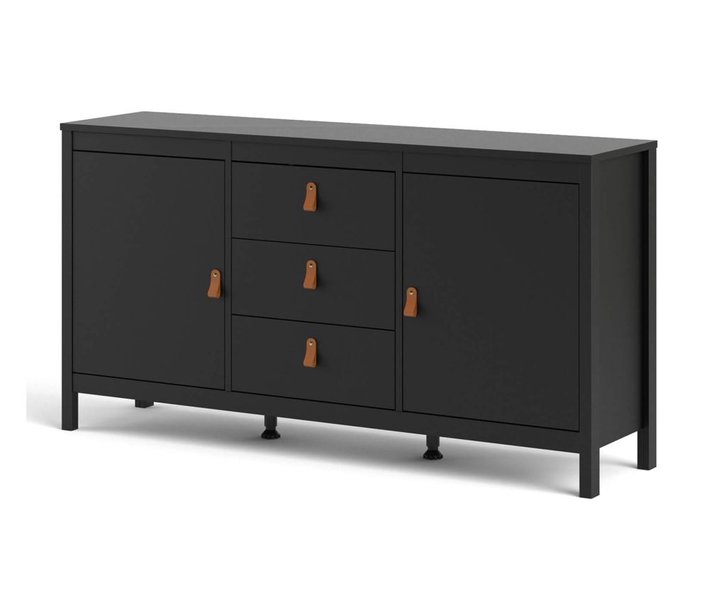 FTG Barcelona Matt Black 2 Door 3 Drawer Sideboard