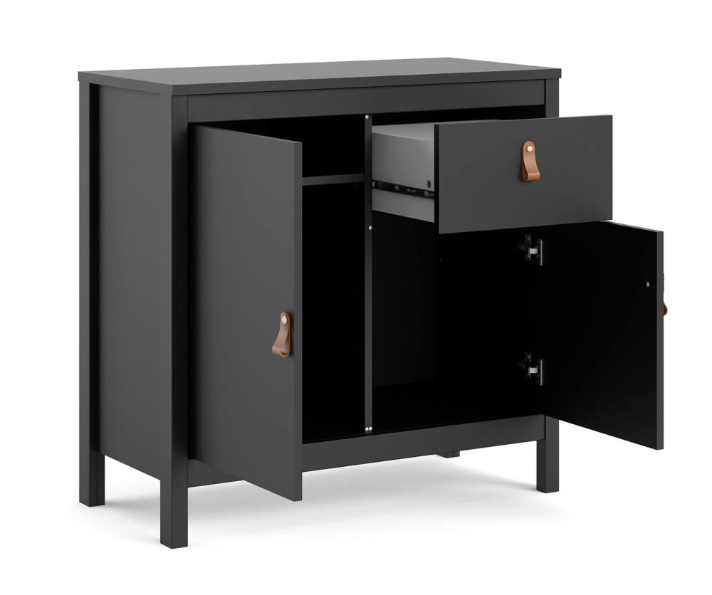 FTG Barcelona Matt Black 2 Door 1 Drawer Sideboard