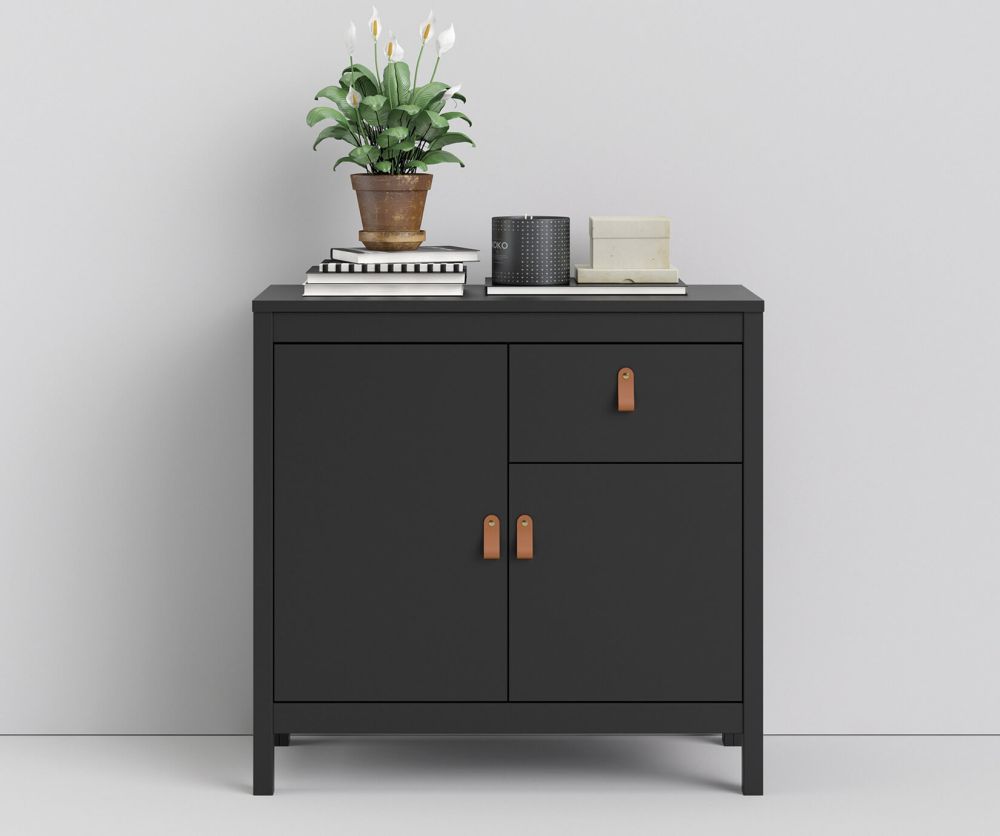 FTG Barcelona Matt Black 2 Door 1 Drawer Sideboard