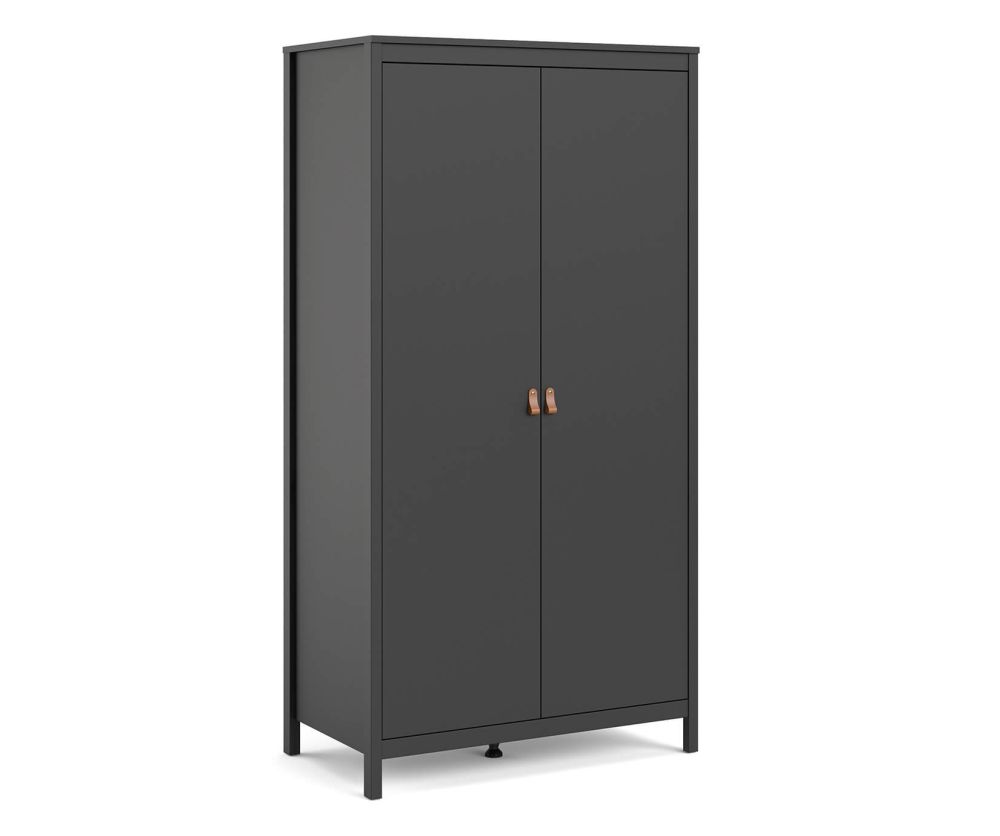 FTG Barcelona Matt Black 2 Door Wardrobe