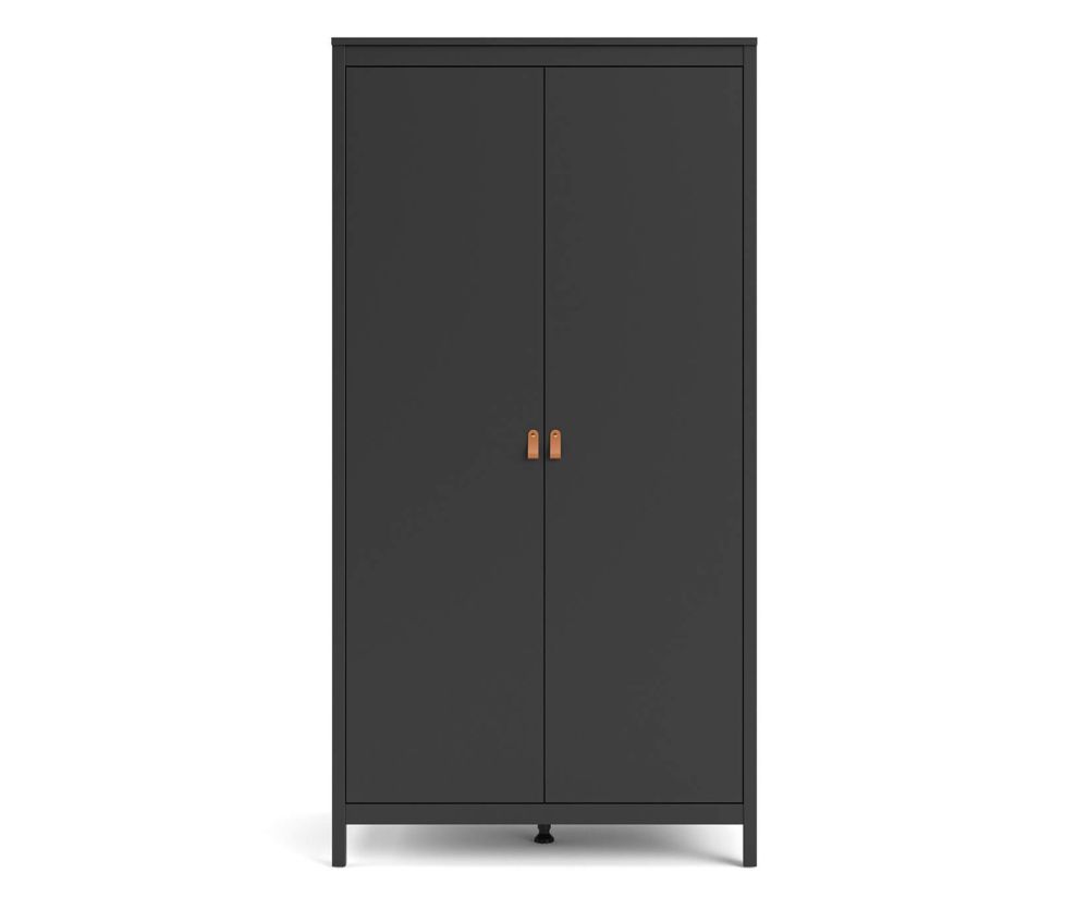 FTG Barcelona Matt Black 2 Door Wardrobe