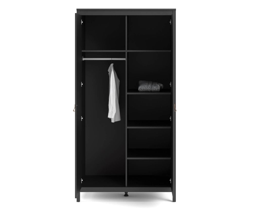 FTG Barcelona Matt Black 2 Door Wardrobe