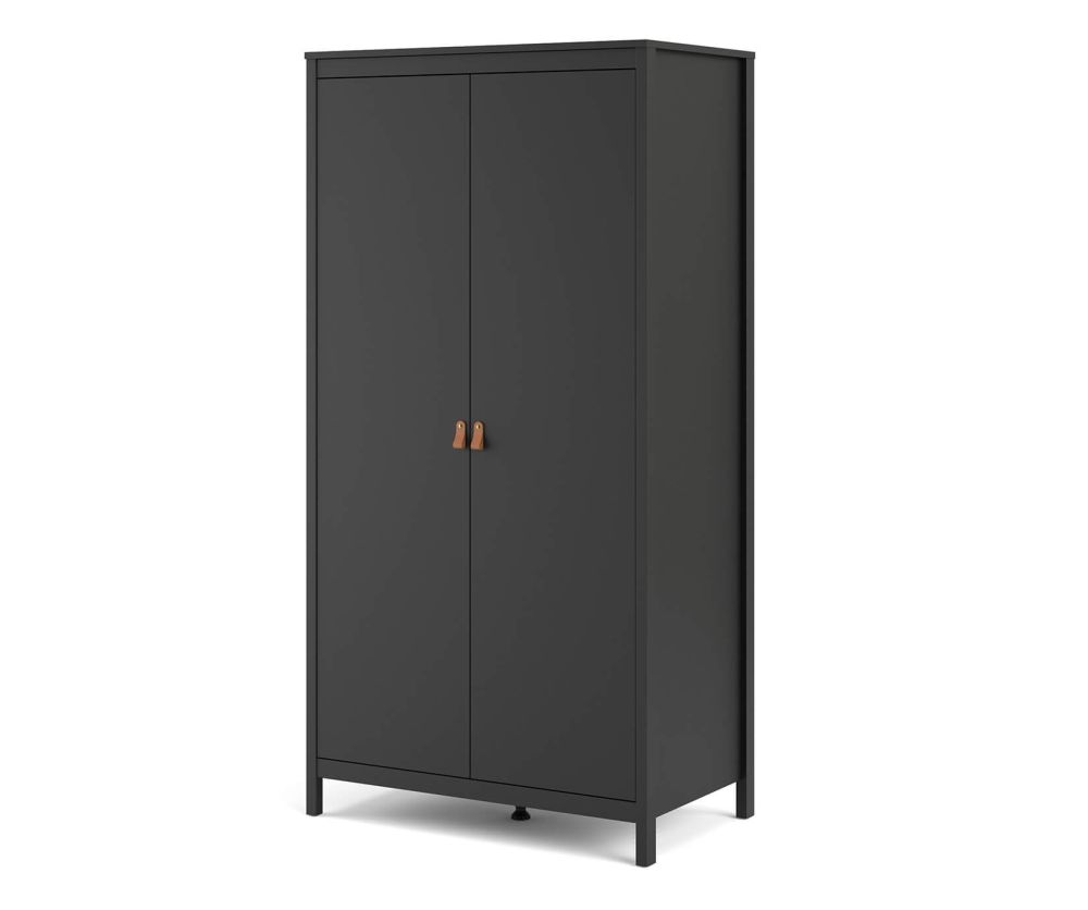 FTG Barcelona Matt Black 2 Door Wardrobe