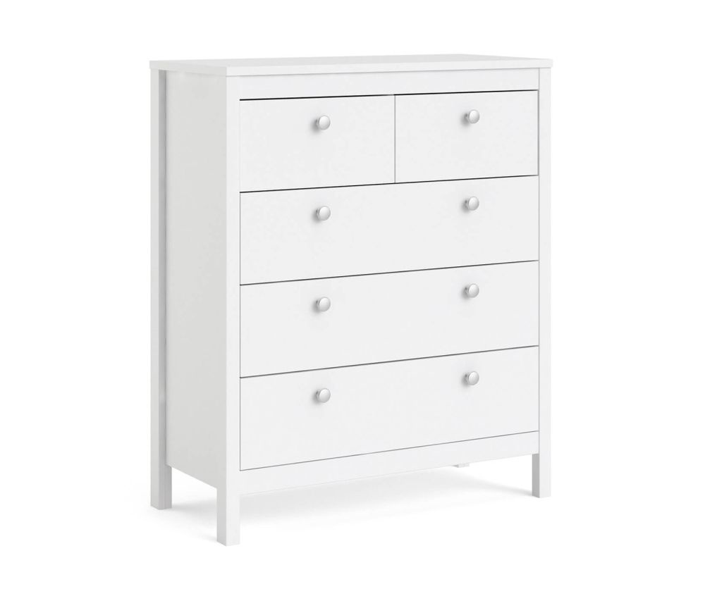 FTG Madrid White 3 + 2 Drawer Chest